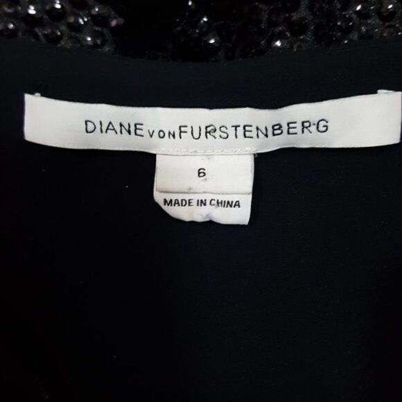 DVF Black Rumi Strapless Silk Blouson Dress 6 - Picture 6 of 6